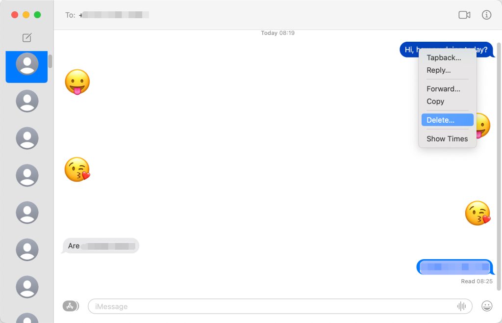 Delete A Single Messages on Mac Delete A Single Messages on Mac