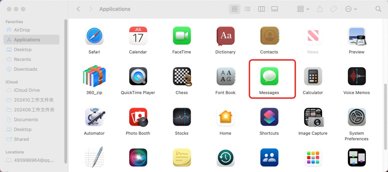 Messages App on Mac