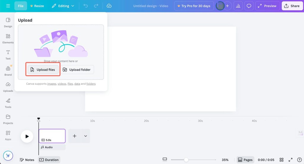 Upload A Video File