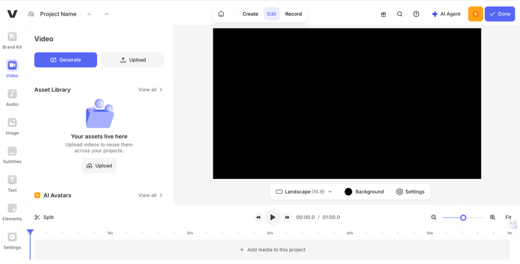 VEED Video Editing Homepage